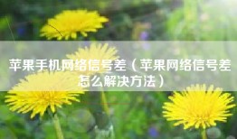 苹果手机网络信号差（苹果网络信号差怎么解决方法）