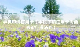 手机申请信用卡（手机申请信用卡需要去银行激活吗）