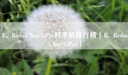 8、Redmi Note13Pro好手机排行榜「8、Redmi Note13Pro」