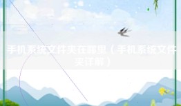 手机系统文件夹在哪里（手机系统文件夹详解）