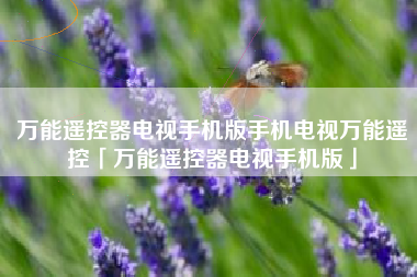 万能遥控器电视手机版手机电视万能遥控「万能遥控器电视手机版」