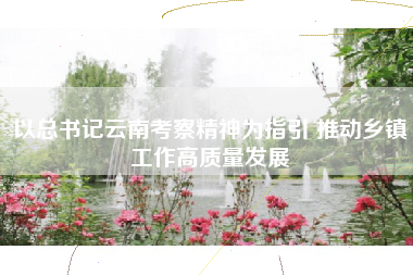 以总书记云南考察精神为指引 推动乡镇工作高质量发展